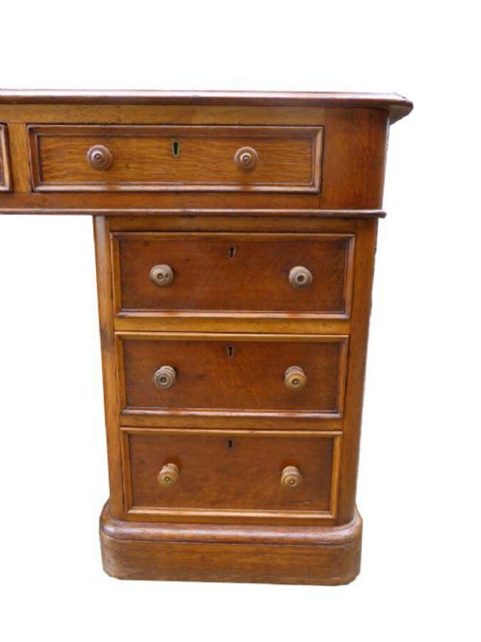 Antique Victorian Oak Partners Desk 