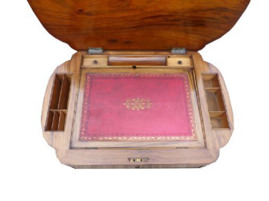 Antique Victorian Burr Walnut Work Table/Writing Table 