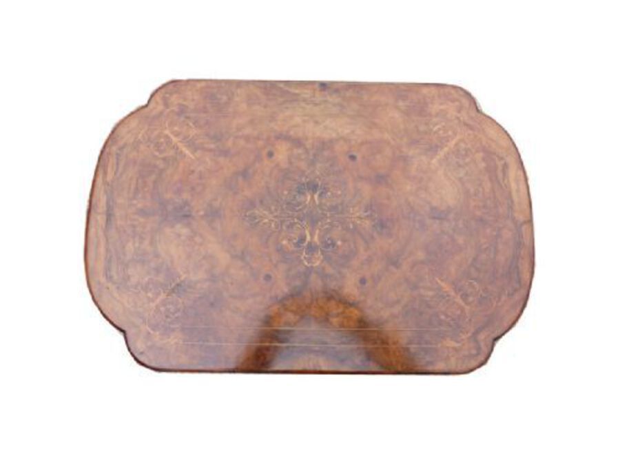 Antique Victorian Burr Walnut Work Table/Writing Table 