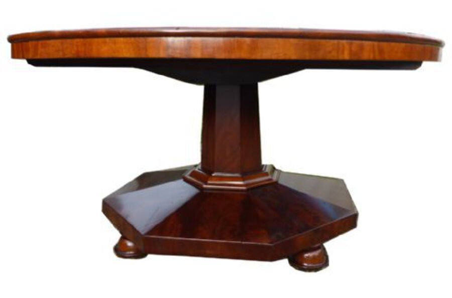 Antique Victorian Mahogany Round Dining Table