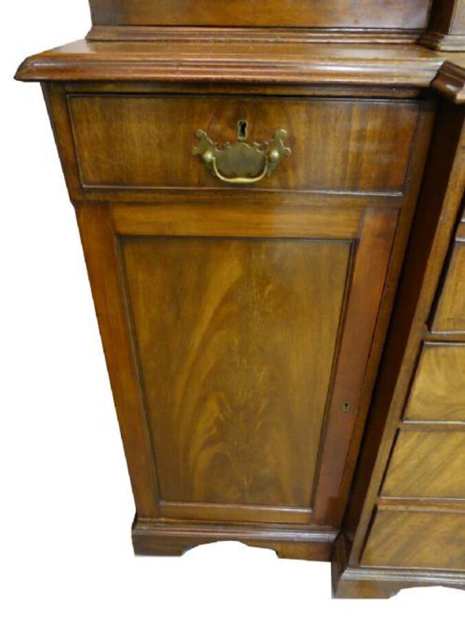 Antique Small George III Secretaire Breakfront Bookcase