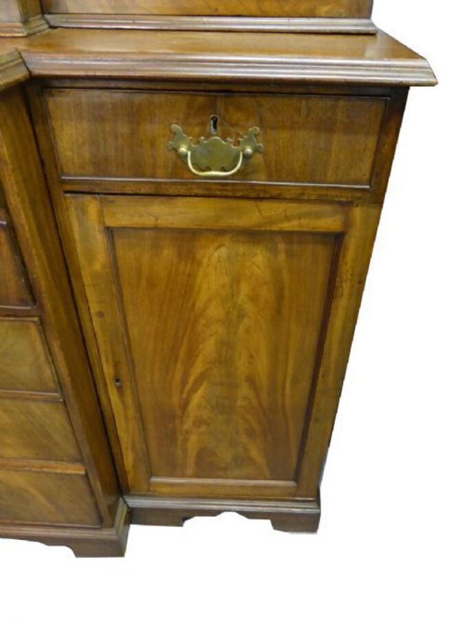 Antique Small George III Secretaire Breakfront Bookcase