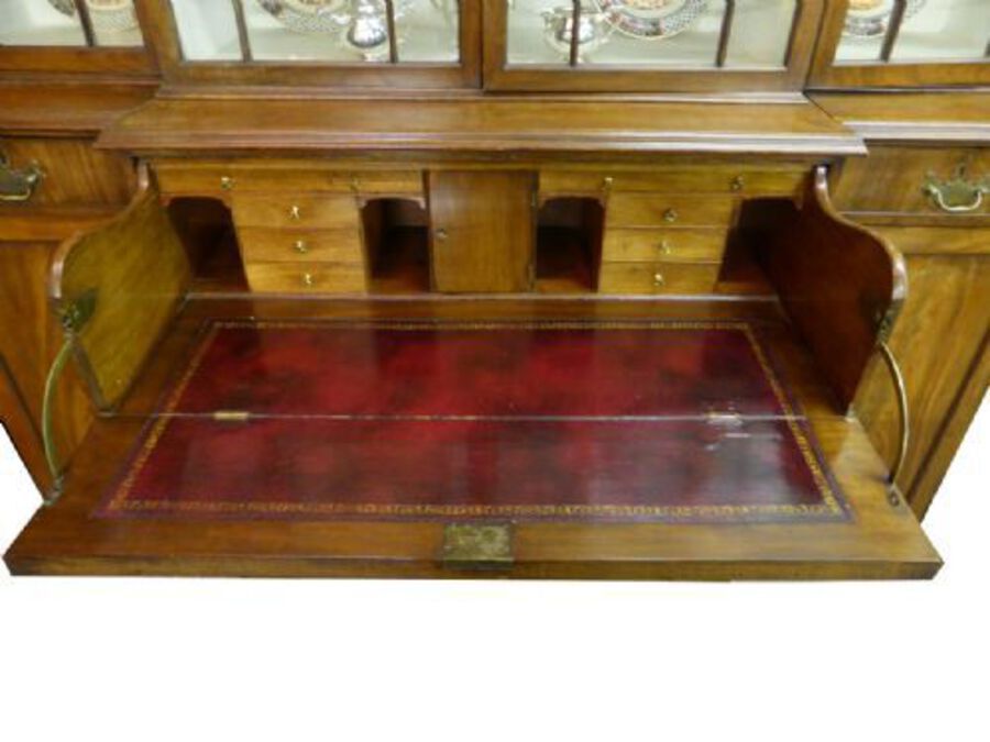 Antique Small George III Secretaire Breakfront Bookcase