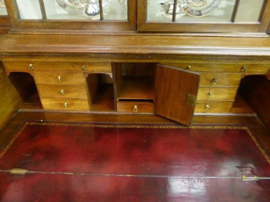 Antique Small George III Secretaire Breakfront Bookcase
