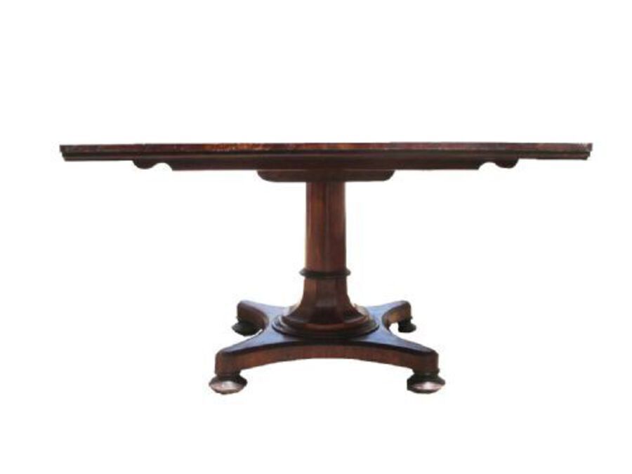 Antique Early Victorian Mahogany Square Dining Table