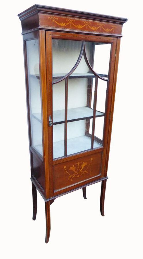 Small Edwardian Mahogany Inlaid Display Cabinet