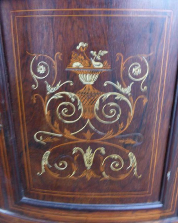 Antique Antique Marquetry Inlaid Corner Cabinet