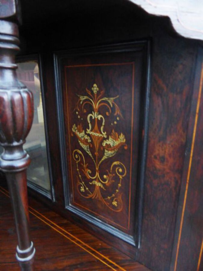 Antique Antique Marquetry Inlaid Corner Cabinet