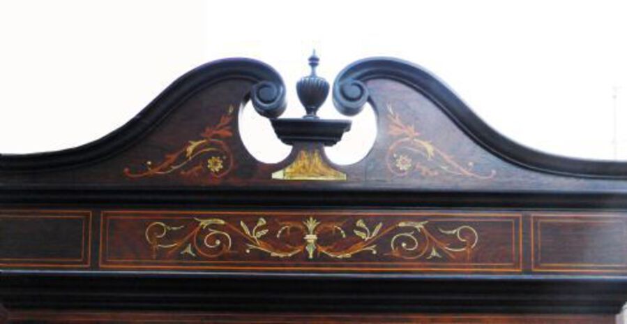 Antique Antique Marquetry Inlaid Corner Cabinet