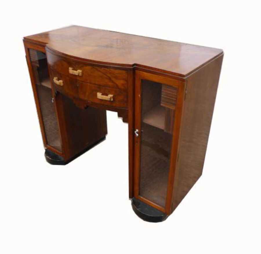 Small Walnut Art Deco Sideboard