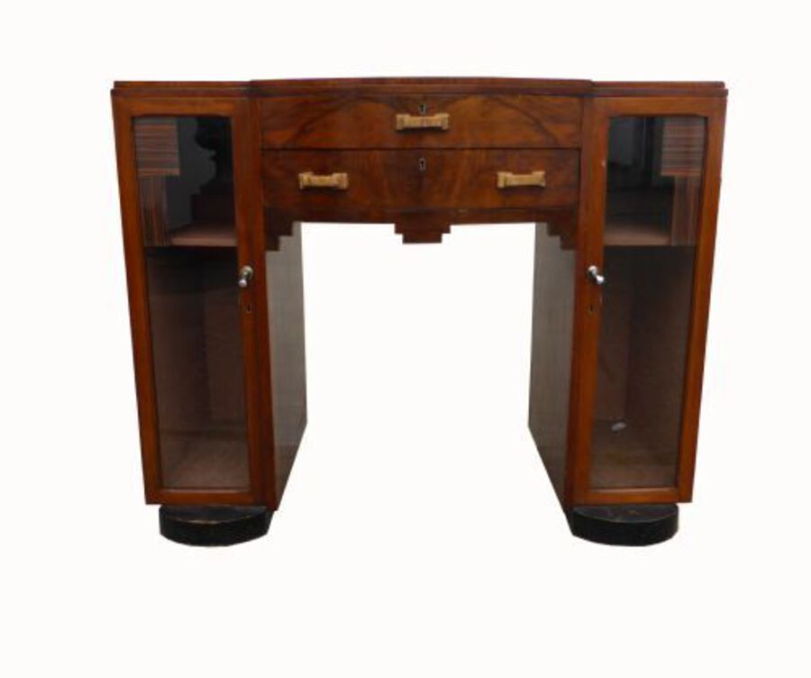 Antique Small Walnut Art Deco Sideboard