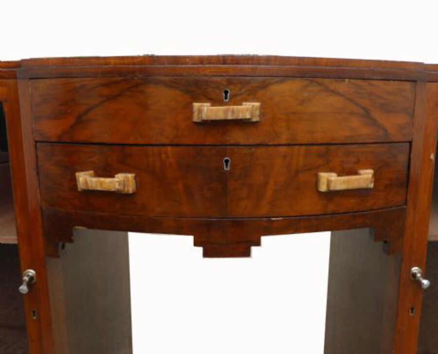 Antique Small Walnut Art Deco Sideboard