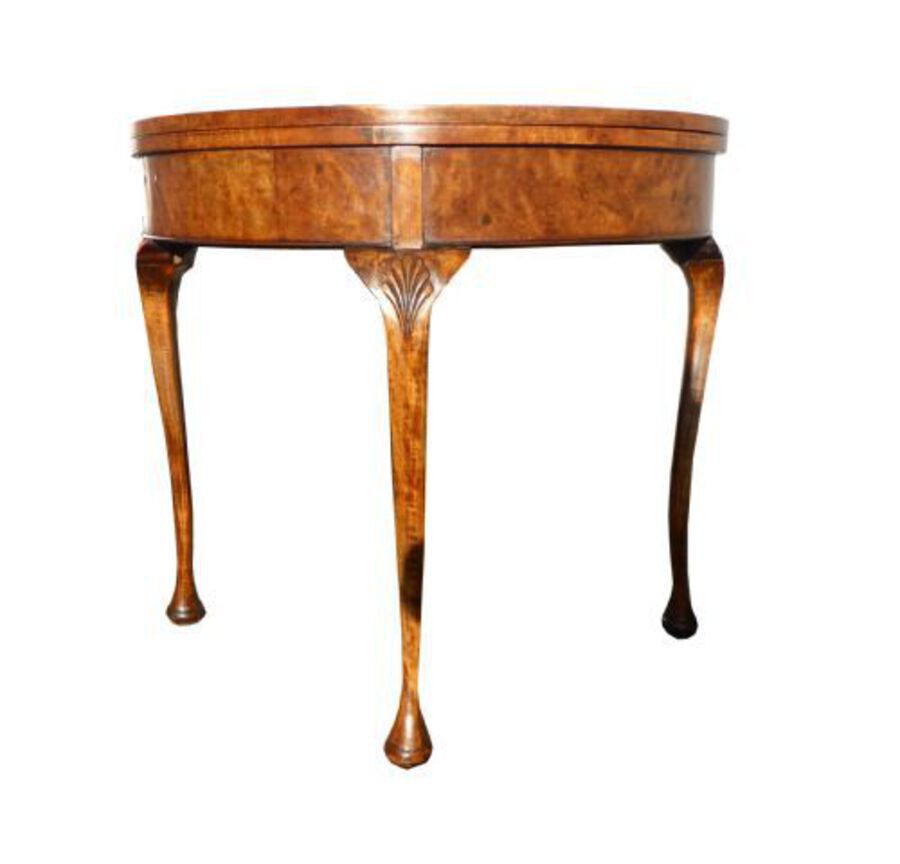 Antique 1920's Burr Walnut Card Table