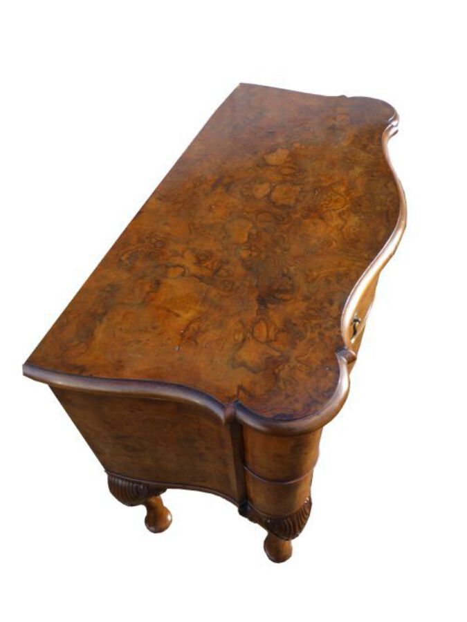 Antique Burr Walnut Shaped Chest of Drawers