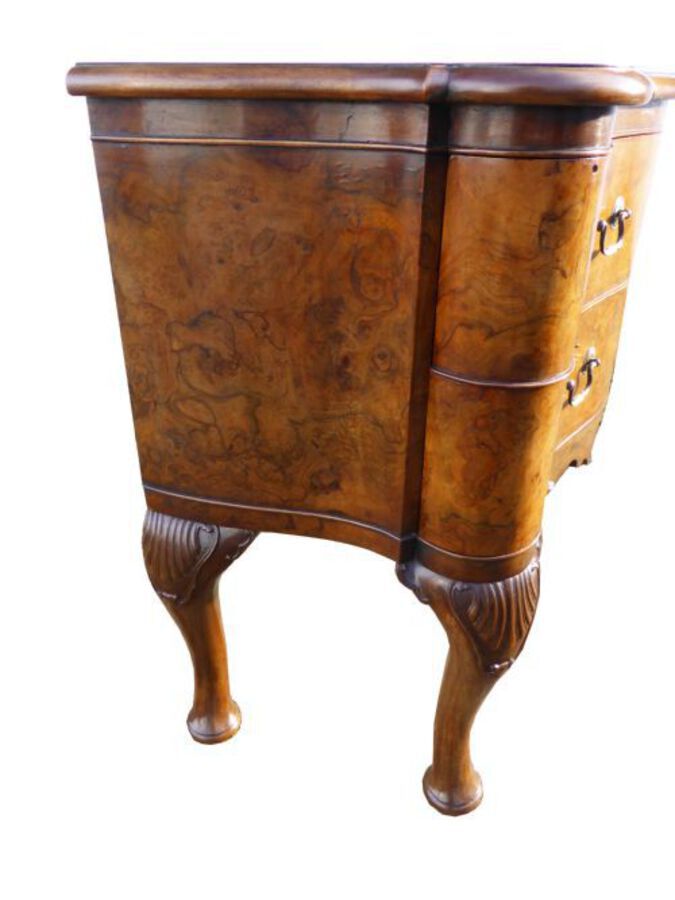 Antique Burr Walnut Shaped Chest of Drawers