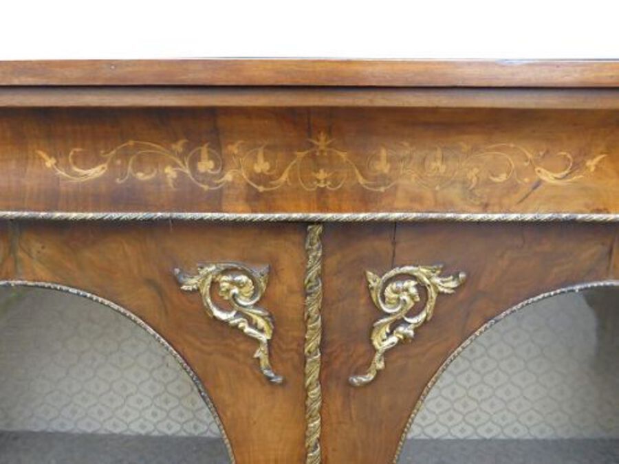 Antique Victorian Walnut Inlaid Two Door Bookcase