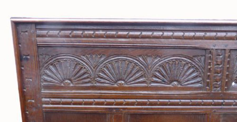 Antique George III Carved Oak Settle