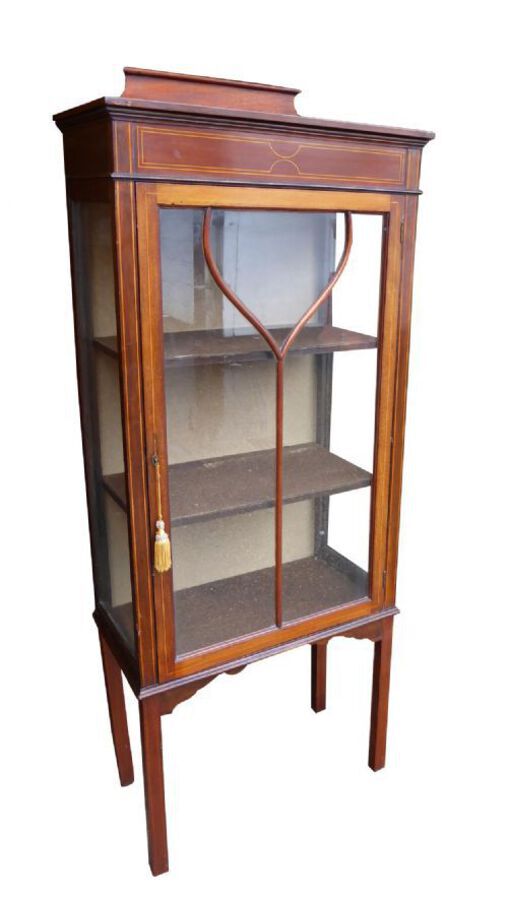 Small Edwardian Mahogany Inlaid Display Cabinet