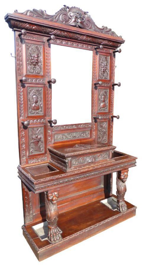 Antique Superb Quality Solid Mahogany Victorian Hall Stand