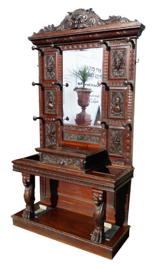 Antique Superb Quality Solid Mahogany Victorian Hall Stand