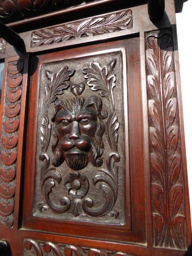 Antique Superb Quality Solid Mahogany Victorian Hall Stand