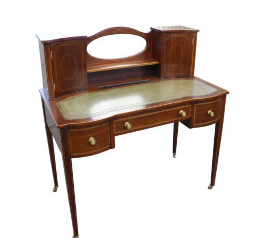 Edwardian Mahogany Inlaid Ladies Writing Table