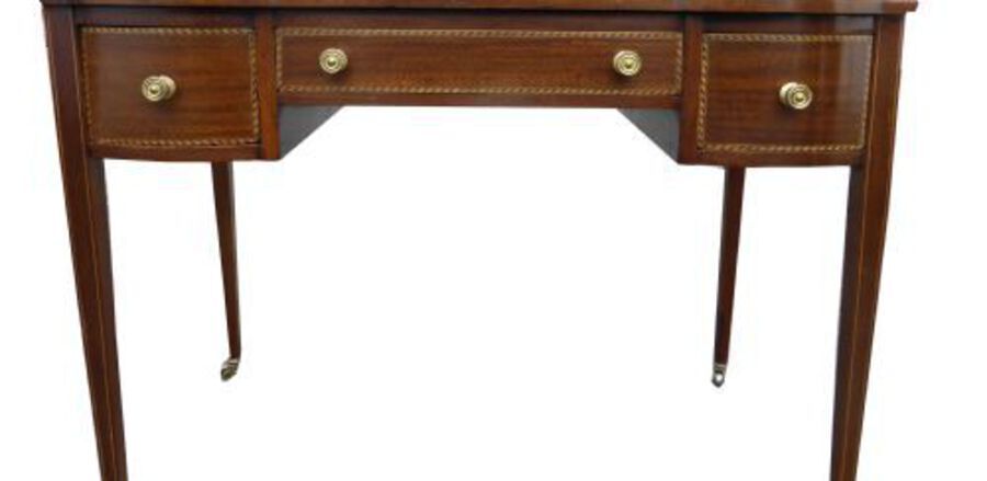 Antique Edwardian Mahogany Inlaid Ladies Writing Table