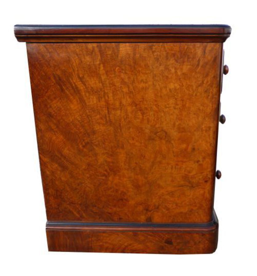 Antique Superb Pair of Victorian Burr Walnut Bedside Tables
