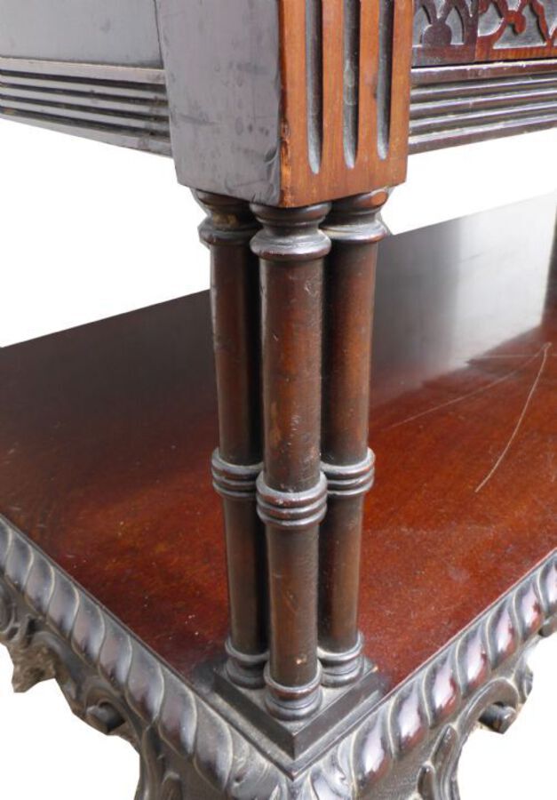 Antique Late Victorian Mahogany Blind Fretwork Bookcase