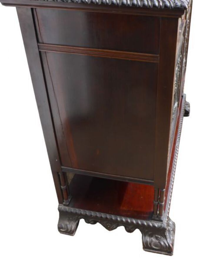 Antique Late Victorian Mahogany Blind Fretwork Bookcase