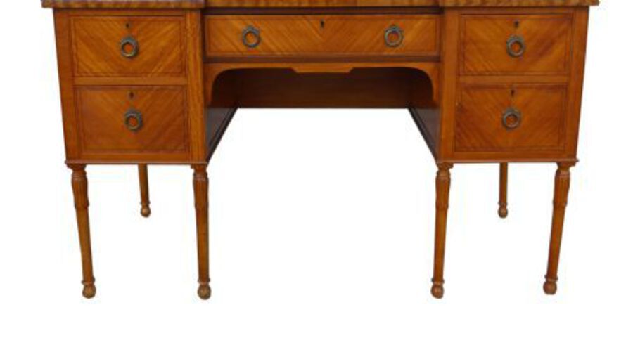 Antique Edwardian Satinwood Carlton House Style Writing Desk