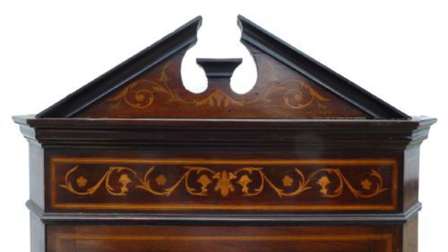 Antique Edwardian Marquetry Corner Display Cabinet