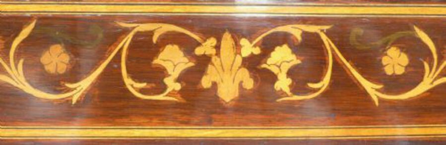 Antique Edwardian Marquetry Corner Display Cabinet