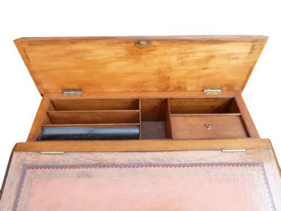 Antique William IV Oak Sliding Top Davenport