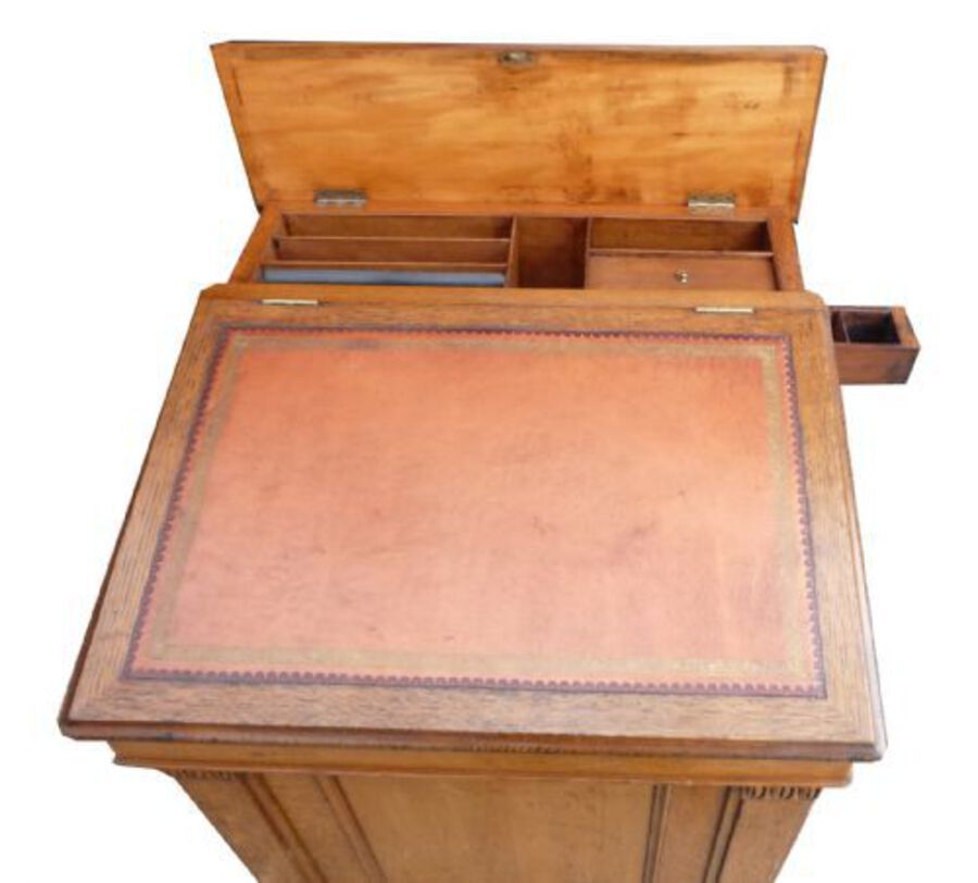 Antique William IV Oak Sliding Top Davenport