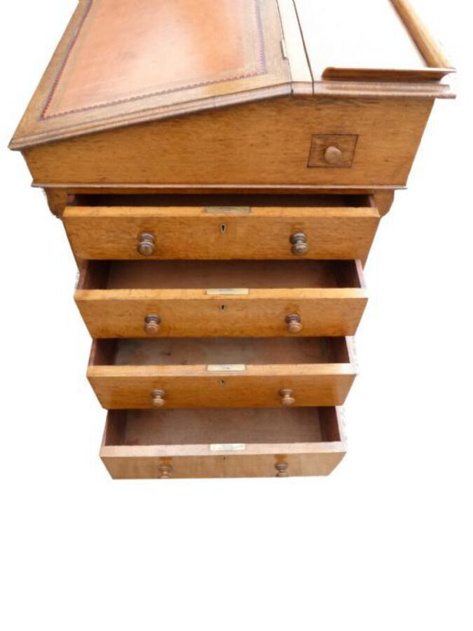 Antique William IV Oak Sliding Top Davenport
