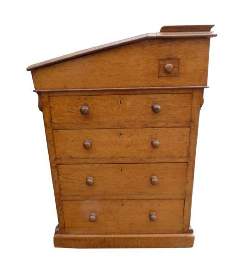 Antique William IV Oak Sliding Top Davenport