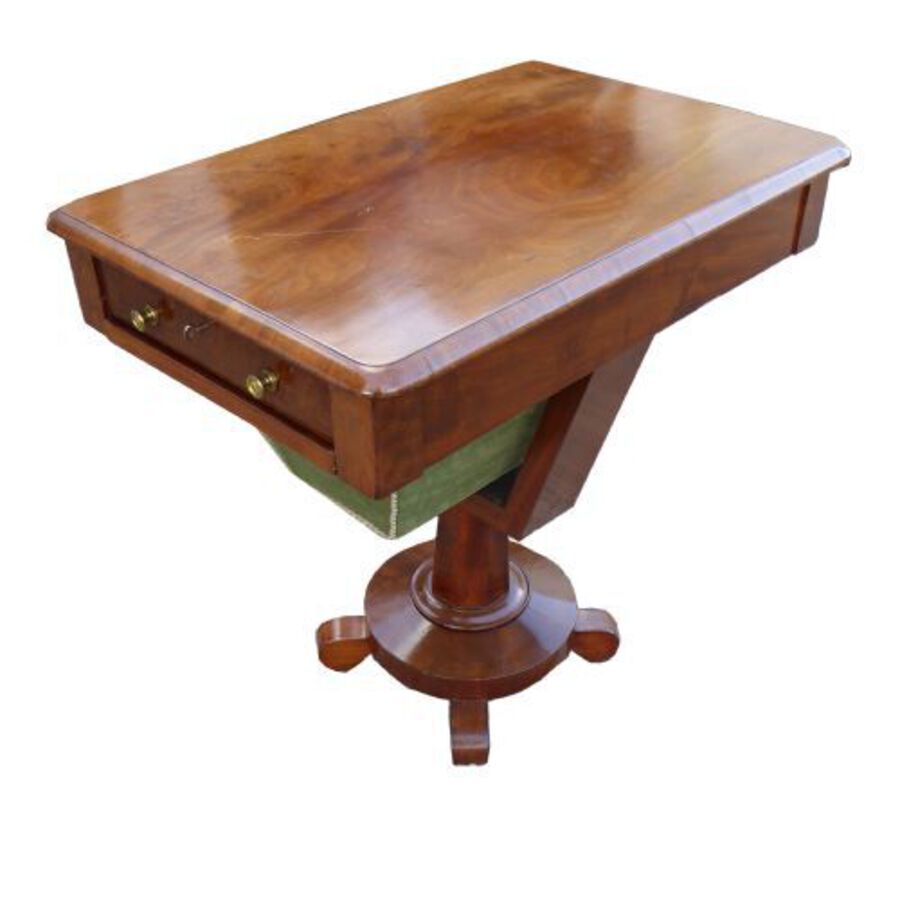 Early Victorian Mahogany Sewing Table