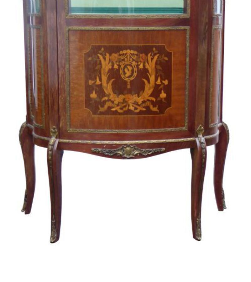 Antique Early 20th Century French Inlaid Vitrine