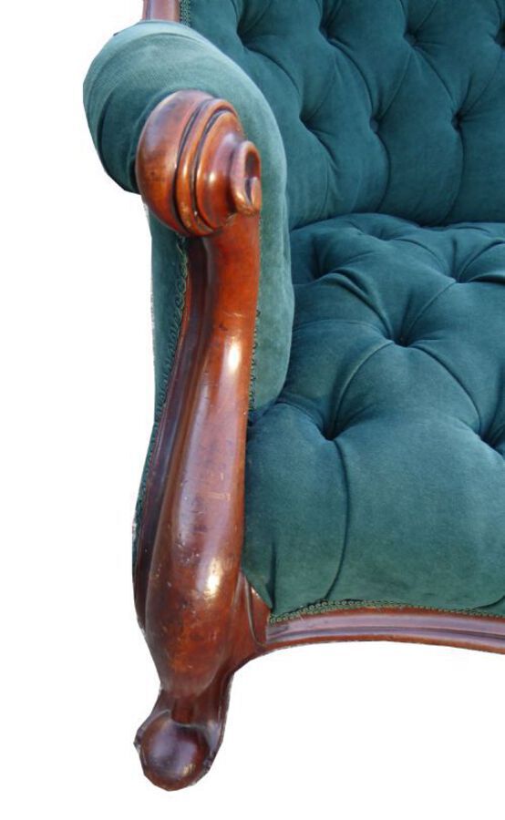 Antique Victorian Mahogany Framed Chaise Longue