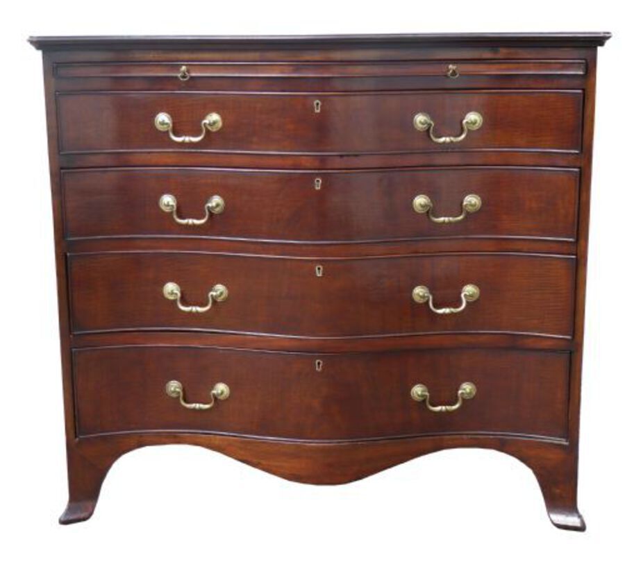 Antique Antique George III Style Mahogany Serpentine Chest of Drawers