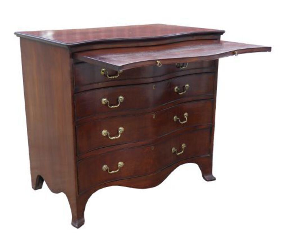 Antique Antique George III Style Mahogany Serpentine Chest of Drawers
