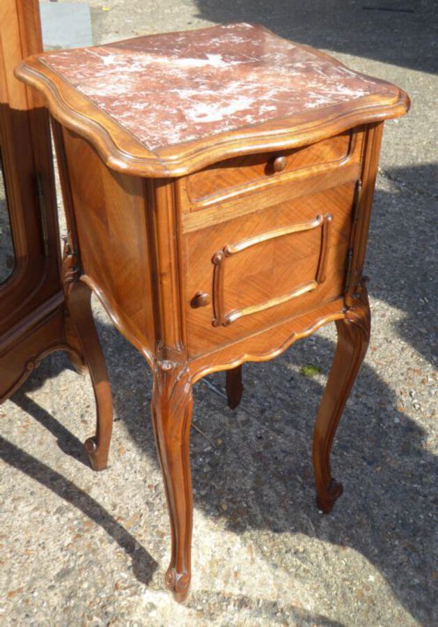 Antique 19th Century French Walnut Rococo Bedroom Suite