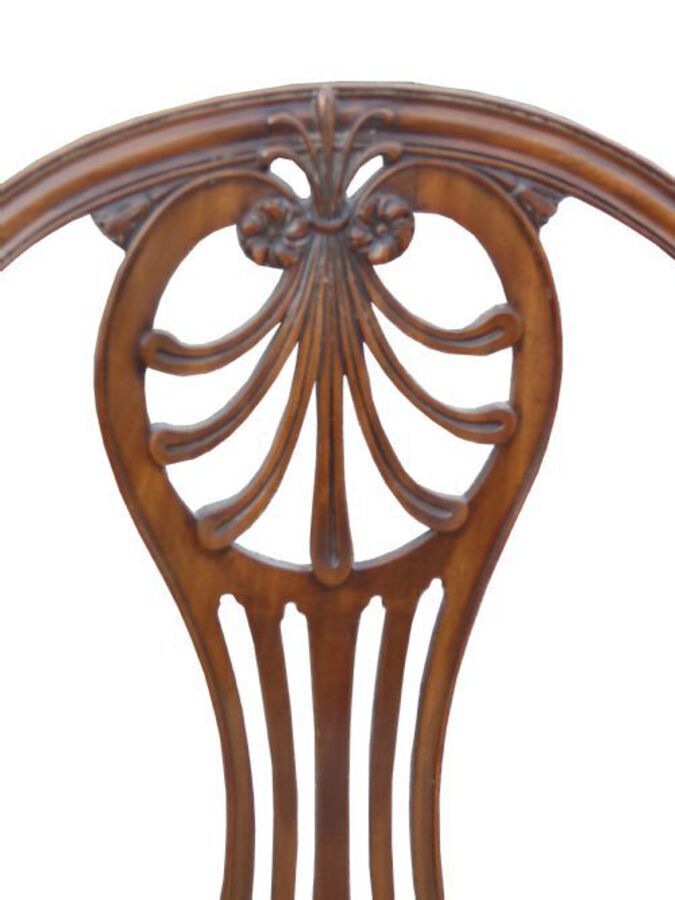 Antique Set of 8 Antique Solid Mahogany Dining Chairs