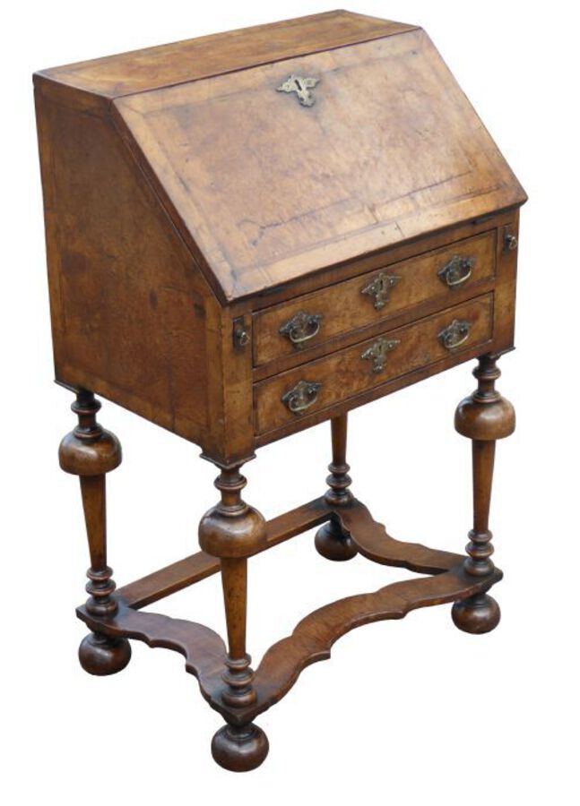 Antique William and Mary Style Walnut Bureau of Small Proportions