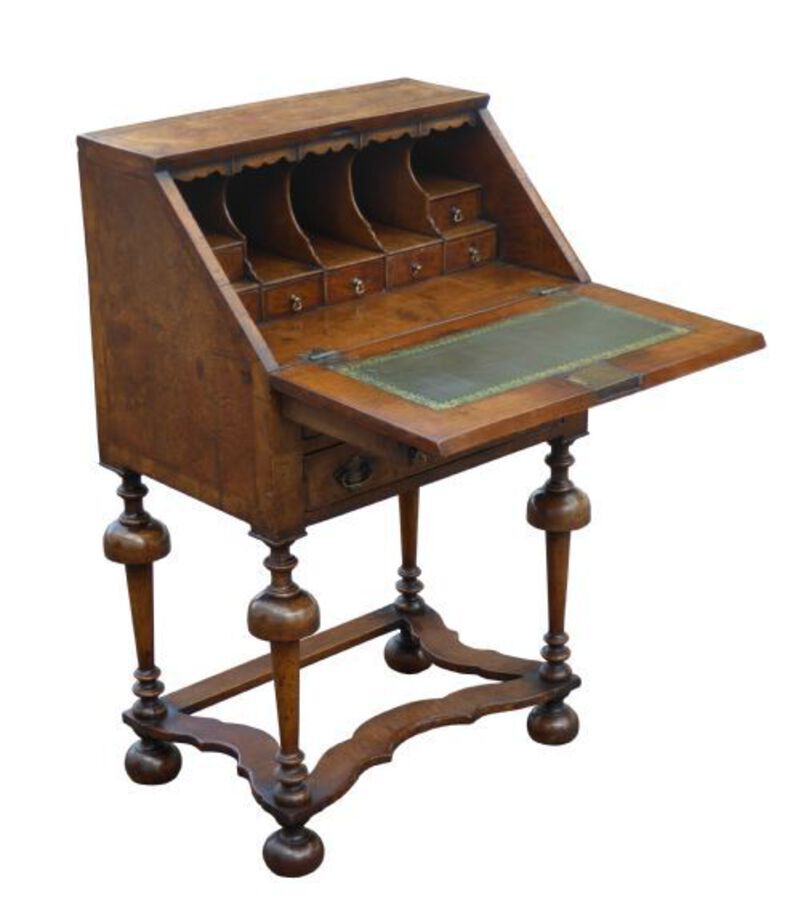 Antique Antique William and Mary Style Walnut Bureau of Small Proportions