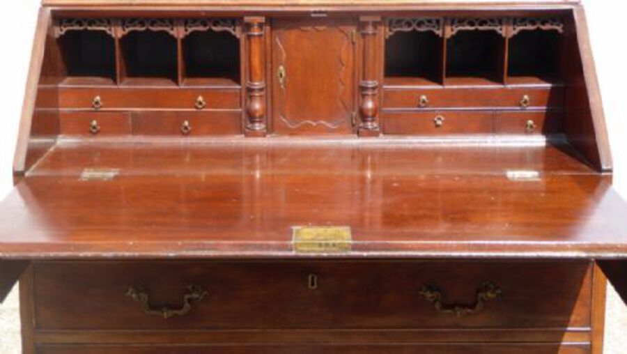Antique George III Mahogany Bureau Bookcase