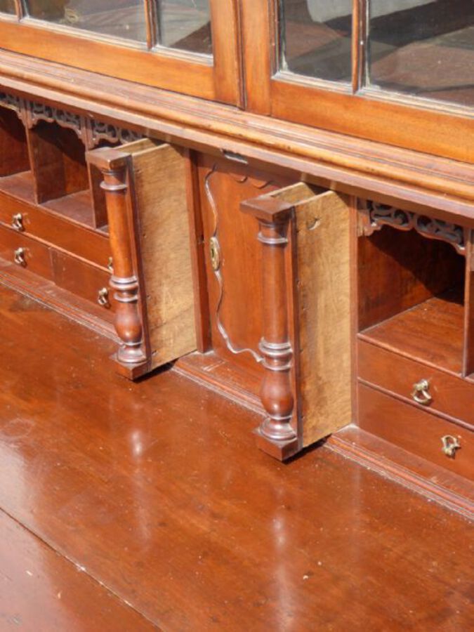 Antique George III Mahogany Bureau Bookcase