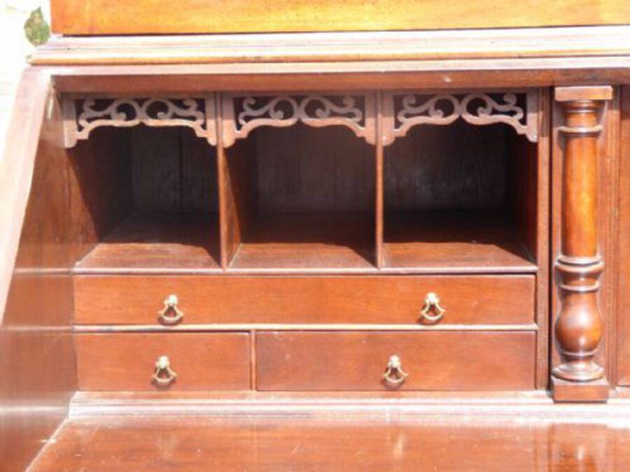 Antique George III Mahogany Bureau Bookcase