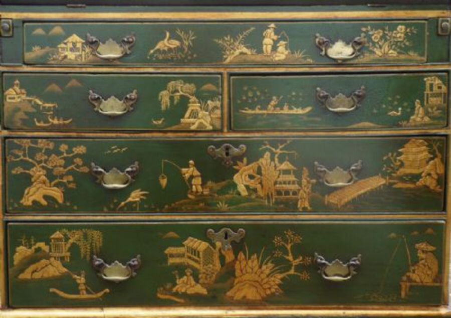 Antique 18th Century Chinoiserie Bureau